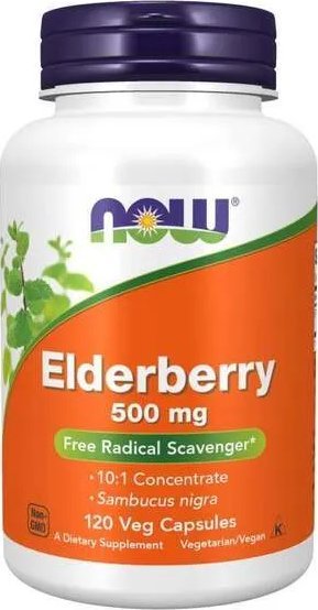NOW Foods NOW Foods - Czarny Bez, Elderberry, 500mg, 120 vkaps