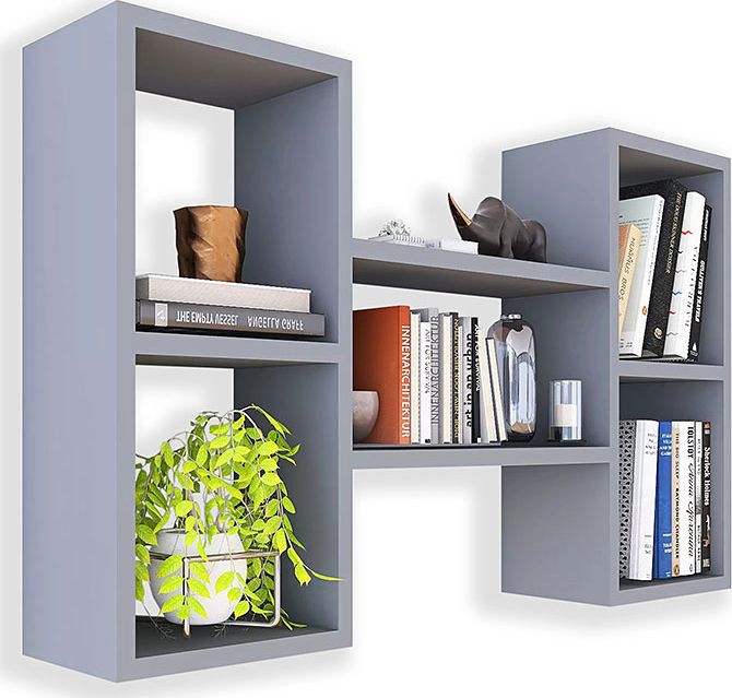 Elior Szara skandynawska półka ścienna - Calmo 2X