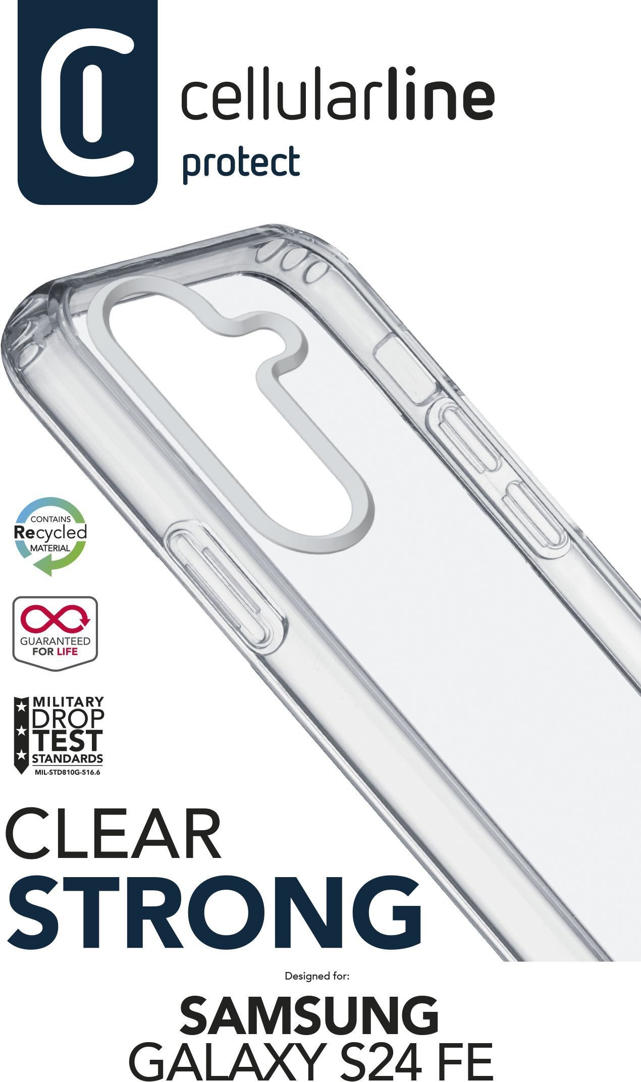 Cellularline 8018080487958 pokrowiec na telefon komórkowy 17 cm (6.7") Przezroczysty