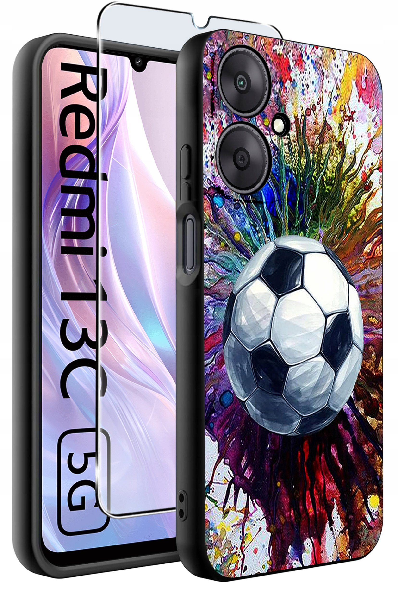 ETUI do Xiaomi Redmi 13C 5G WZORY |SILIKONOWE MATT CASE +SZKŁO HARTOWANE 9H