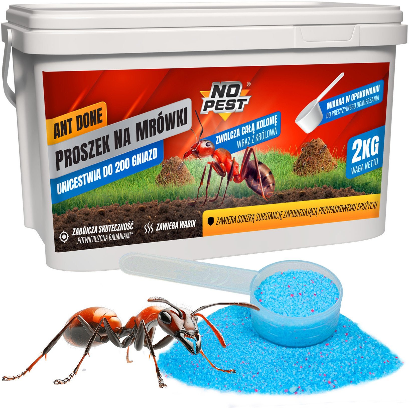 Proszek Środek Preparat Trutka na Mrówki Mrowiska Gniazda Mrówek i Całe Kolonie 2kg "Ant Done"
