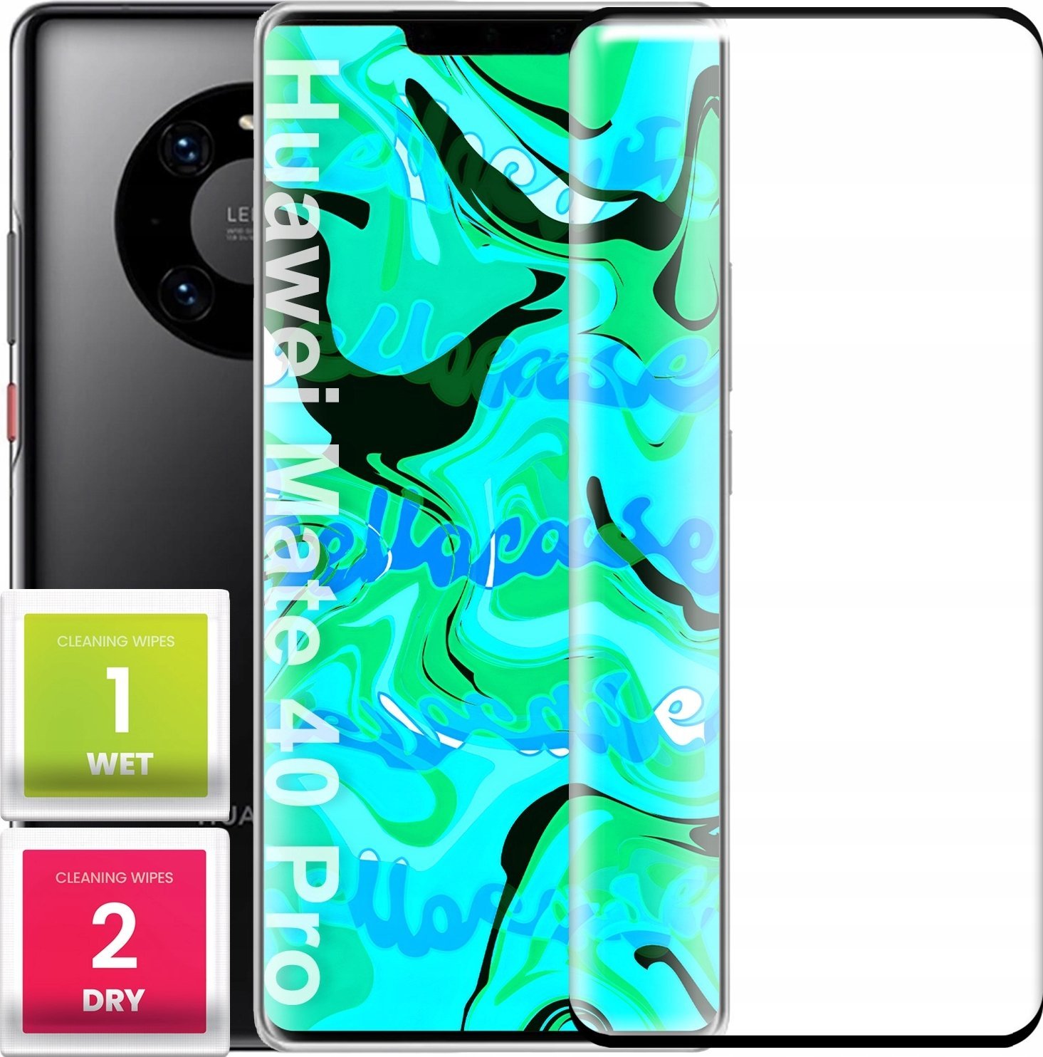 Szkło Hartowane PREMIUM Do Huawei Mate 40 Pro (Curved, 5D, 9H, Ochronne)