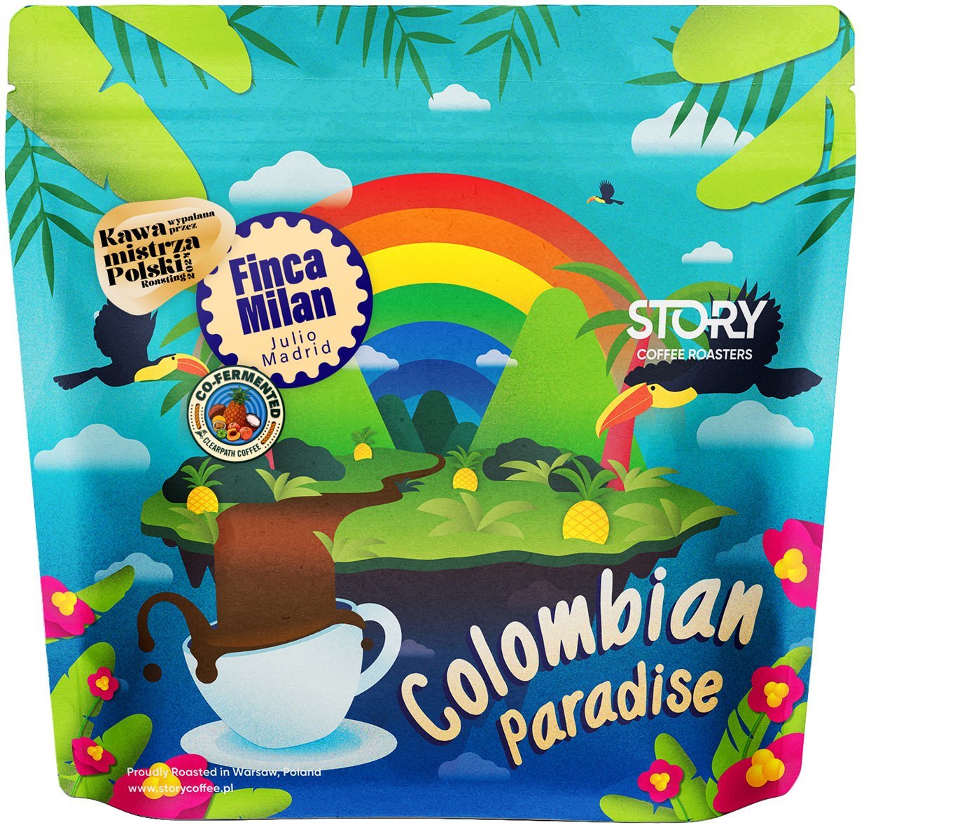 Kawa ziarnista Story Coffee Roasters Kawa ziarnista Kolumbia Paradise Co-Ferment Culturing Finca Milan 200g