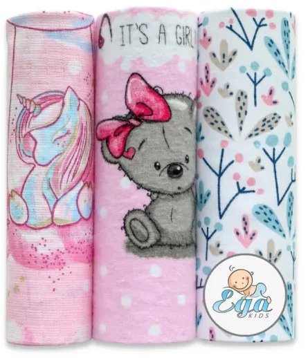 Pielucha mix 3 szt. Zestaw 6 Girl 4465 EgaKids