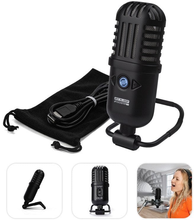 Mikrofon pojemnościowy sPodcaster Go w zestawie statyw i pokrowiec one size