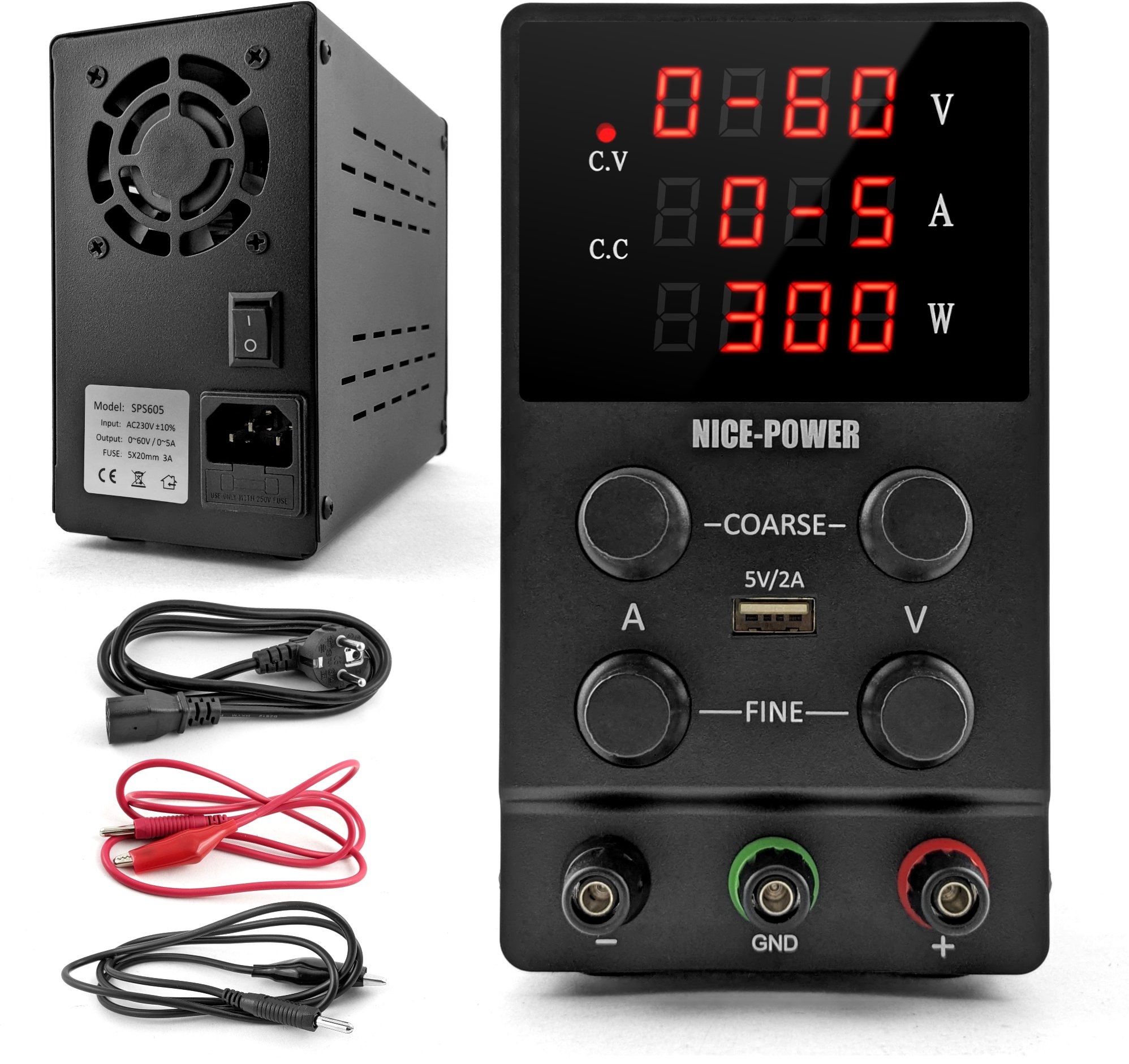 Zasilacz Laboratoryjny Serwisowy 60V 5A Regulowany Precyzyjny USB CC CV