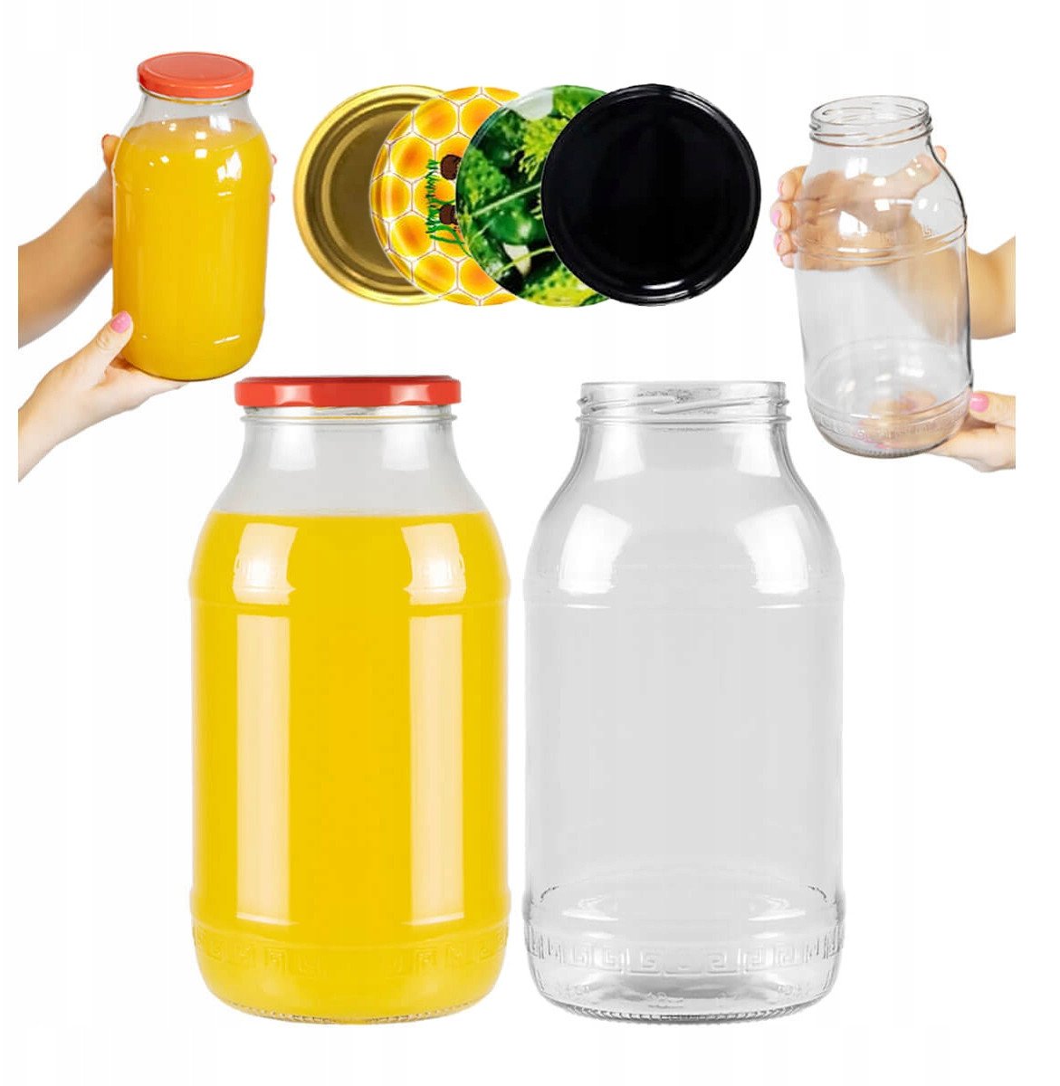 SŁOIK SZKLANY 2L SŁÓJ NA PRZETWORY NALEWKI MIÓD Pojemnik Z Zakrętką