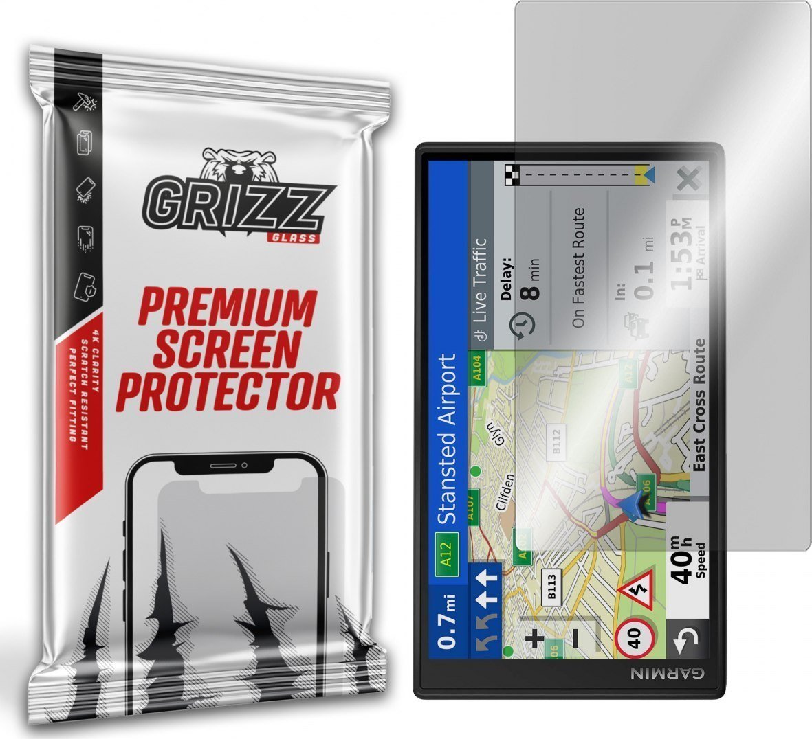 GrizzGlass Szkło hybrydowe Grizz Garmin DriveSmart 61 LMT-S Wifi Europa