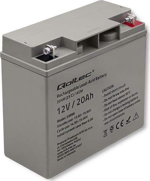 Qoltec Akumulator AGM Qoltec 12V 20Ah HQ (53066)