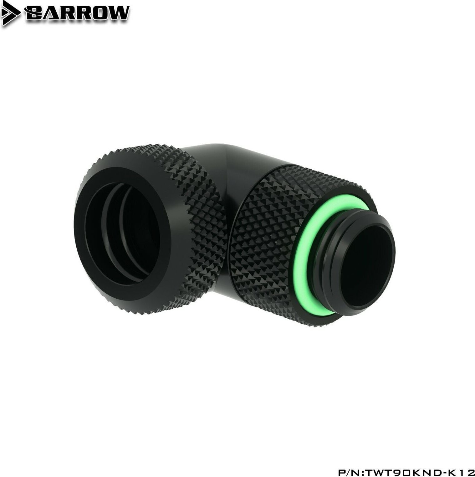 Barrow Barrow Multi-Link Adapter Anschluss 90 Grad G1/4 Zoll AG auf 12mm AD Hardtube - drehbar, schwarz