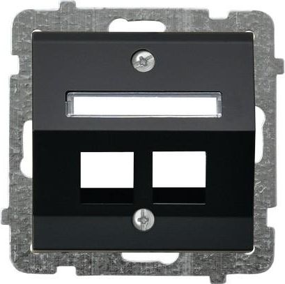 Ospel Obudowa gniazda komputerowego podwójnego Sonata skośna czarny metalik (GPK-2RS/p/33)