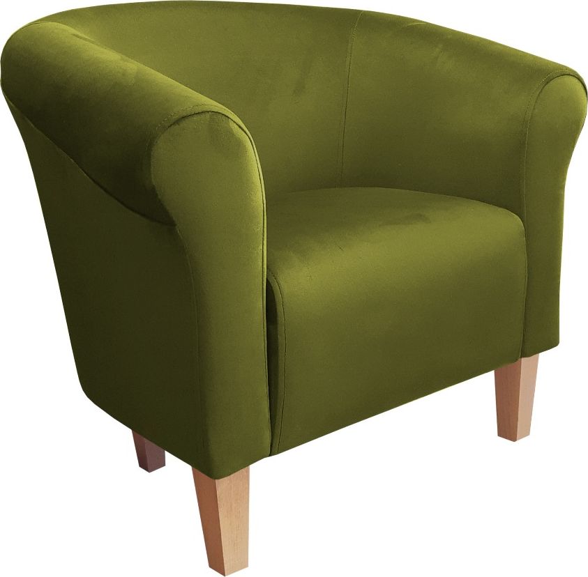 Atos Fotel DRAWA 1 BL VELVET oliwkowy tapicerowany aksamitem ATOS