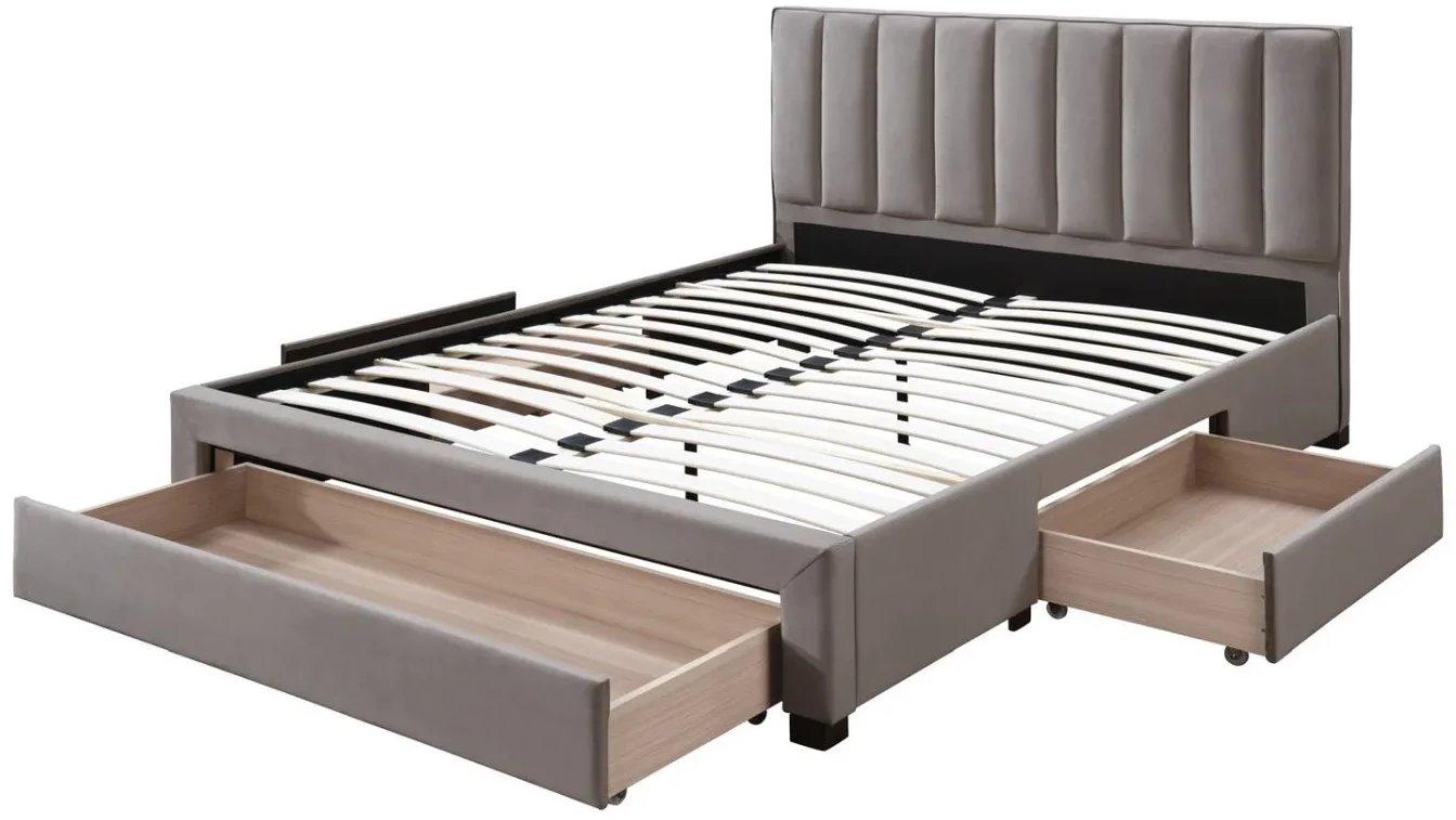 Łóżko tapicerowane GRACE 160x200 beżowe HALMAR