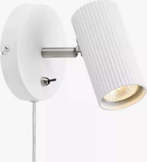 Kinkiet Markslojd Ruchoma lampa ścienna Costilla biały reflektorek do sypialni