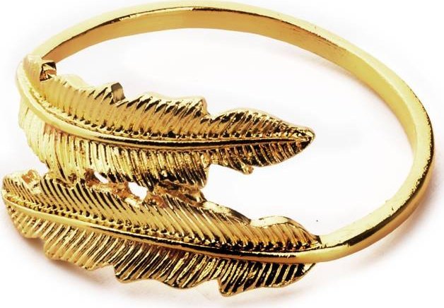 Affek Design ADRIANNE Serwetnik złote piórka śr.4cmxh2cm