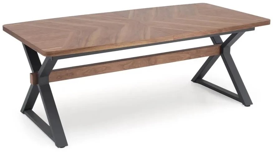 Stół rozkładany BARON 200(350)x100 orzechowy/czarny HALMAR