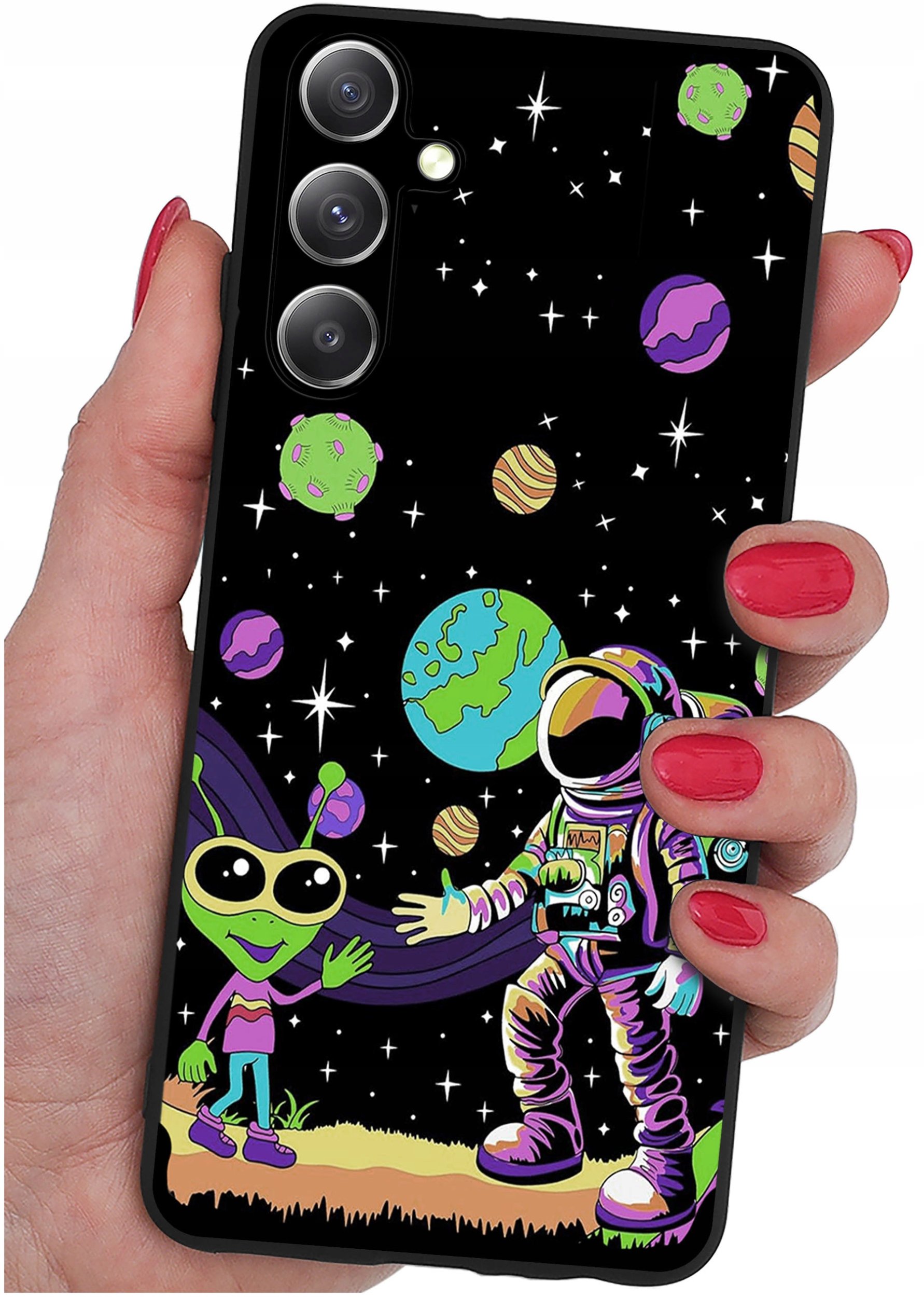 ETUI do Samsung Galaxy S24+ Plus WZORY |SILIKONOWE MATT CASE + SZKŁO 9H