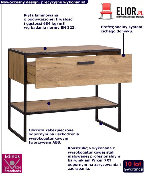 Elior Szafka łazienkowa z umywalką dąb craft - Havana 5S 90 cm