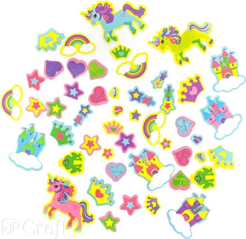 Dalprint NAKLEJKI Z PIANKI - JEDNOROŻCE , 50 SZT.