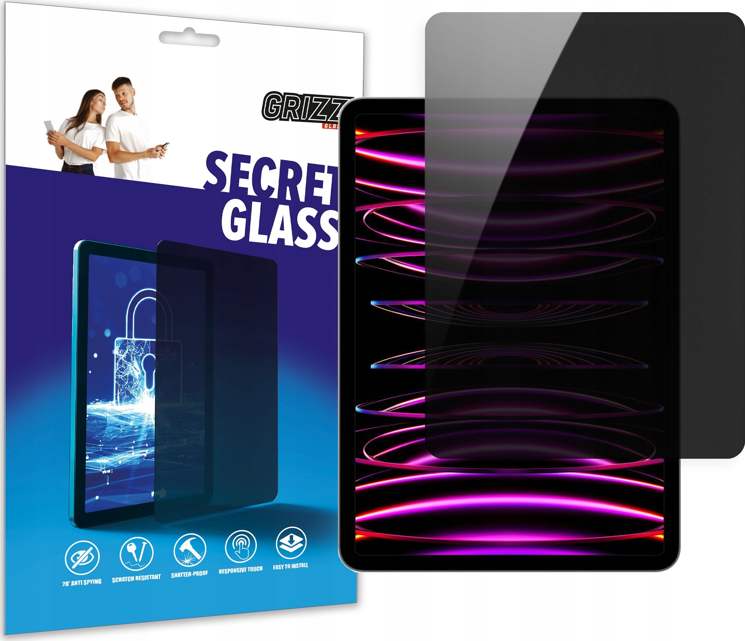 GrizzGlass Szkło prywatyzujące SecretGlass do Apple iPad Pro 11 (4. generacji)