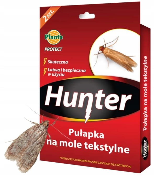Hunter Zestaw 2 sztuk pułapki na mole tekstylne odzieżowe Bezpieczne bezwonne