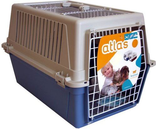 Ferplast Atlas 30 Open - transporter z otwieranym sufitem beżowo-niebieski