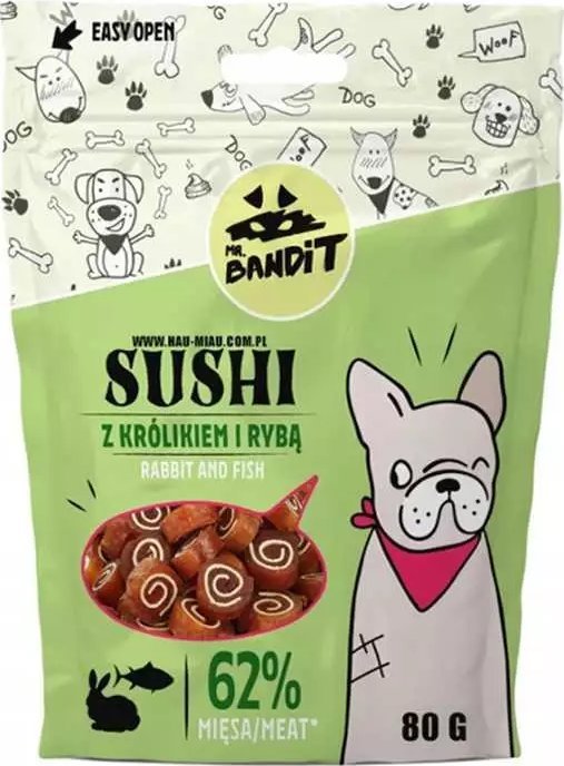 Triton MR. BANDIT Treserki Przysmaki SUSHI KRÓLIK Ryba 80g