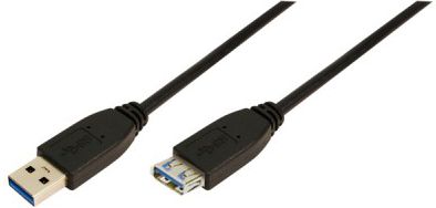Kabel USB LogiLink USB-A - USB-A 3 m Czarny (CU0043)