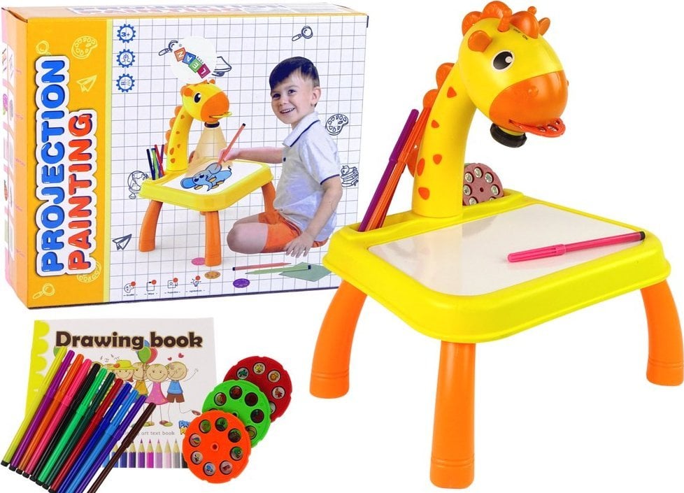 LeanToys Tablica Projektor Rzutnik Do Nauki Rysowania Dinozaur Żółty