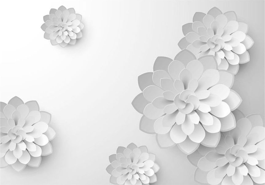 DecoNest Fototapeta - Biały ogród - 300X210