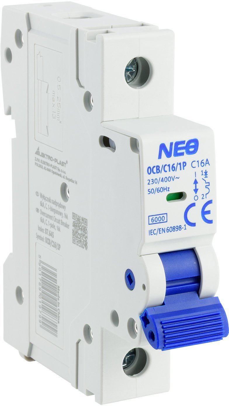 Wyłącznik nadprądowy 1P C 16A 6kA NEO OCB/C16/1P 87.645