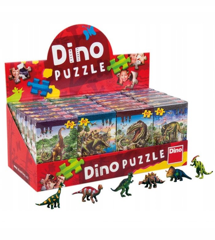 Puzzle 60 Dinozaury i figurka mix