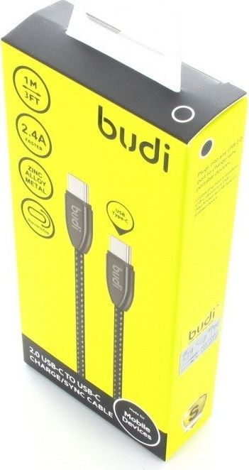 Kabel USB Budi USB-C - USB-C 1 m Czarny (43432-uniw)