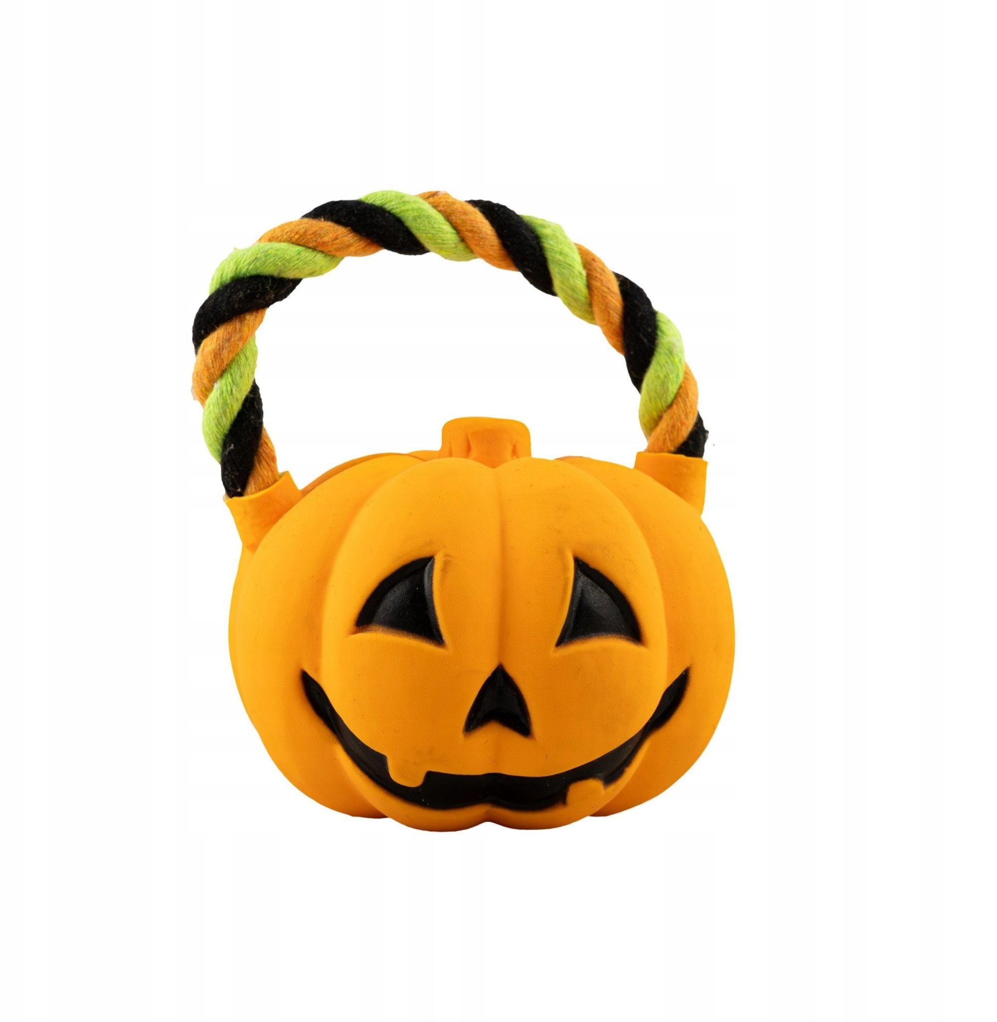 Zabawka, dla psa, dynia, lateksowa, 7,5 cm, z bawe�nianym uchwytem