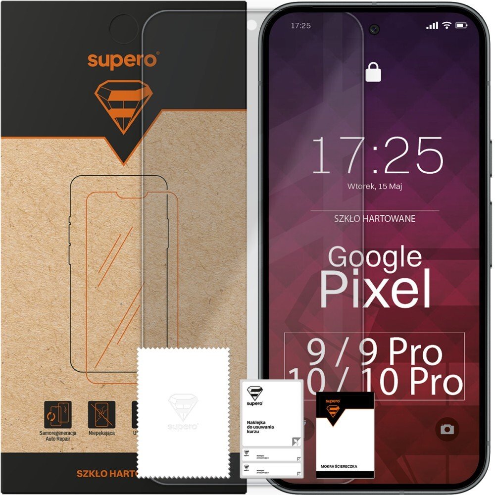 SUPERO Szkło hartowane do Google Pixel 10 / 10 Pro / 9 / 9 Pro