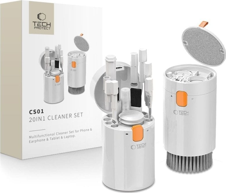 TECH-PROTECT CS01 CLEANER SET 20IN1 FOR PHONE & EARPHONE & TABLET & LAPTOP WHITE