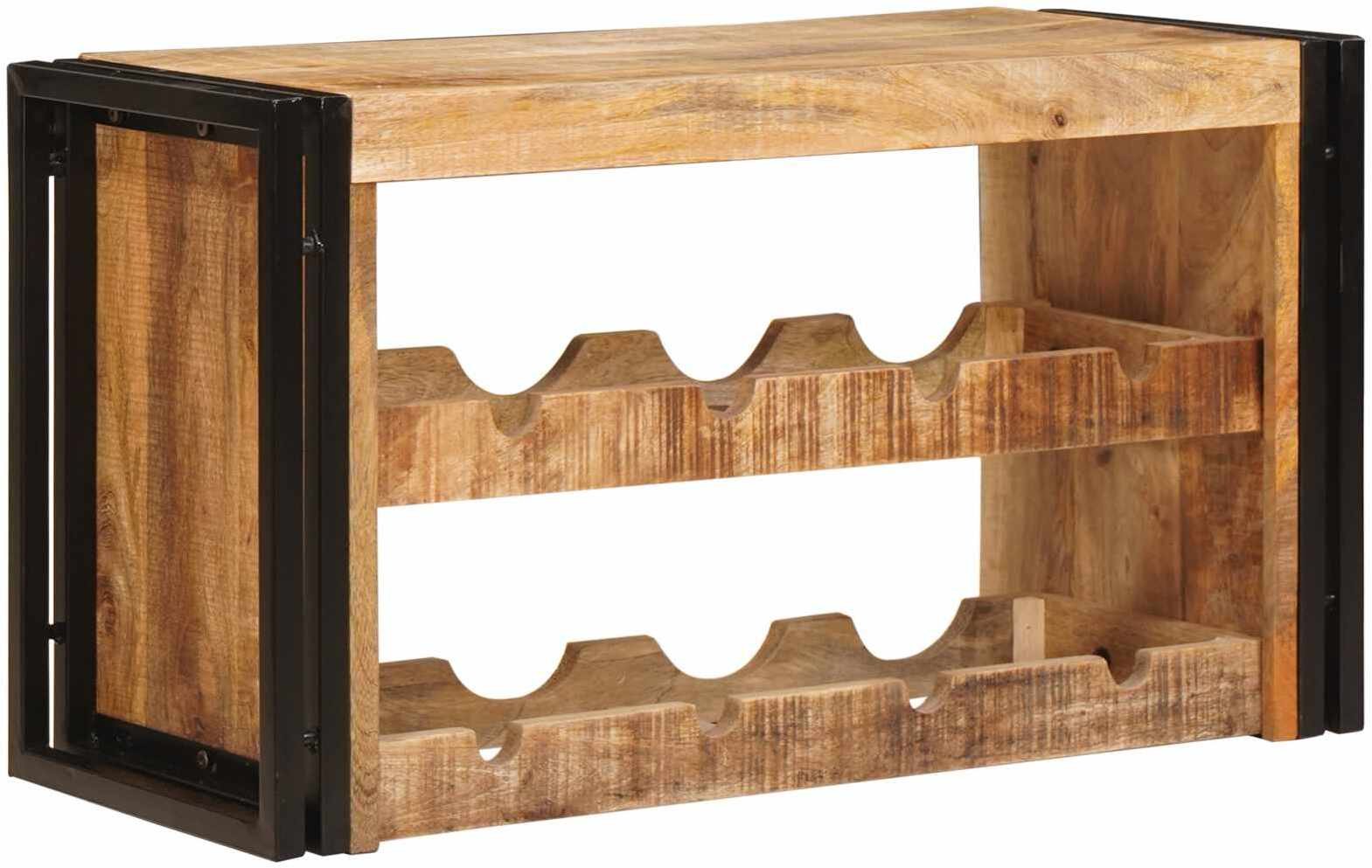 vidaXL Regał na wino Brązowy 100 x 45 x 33 cm Lekkie Surowe Drewno Mango