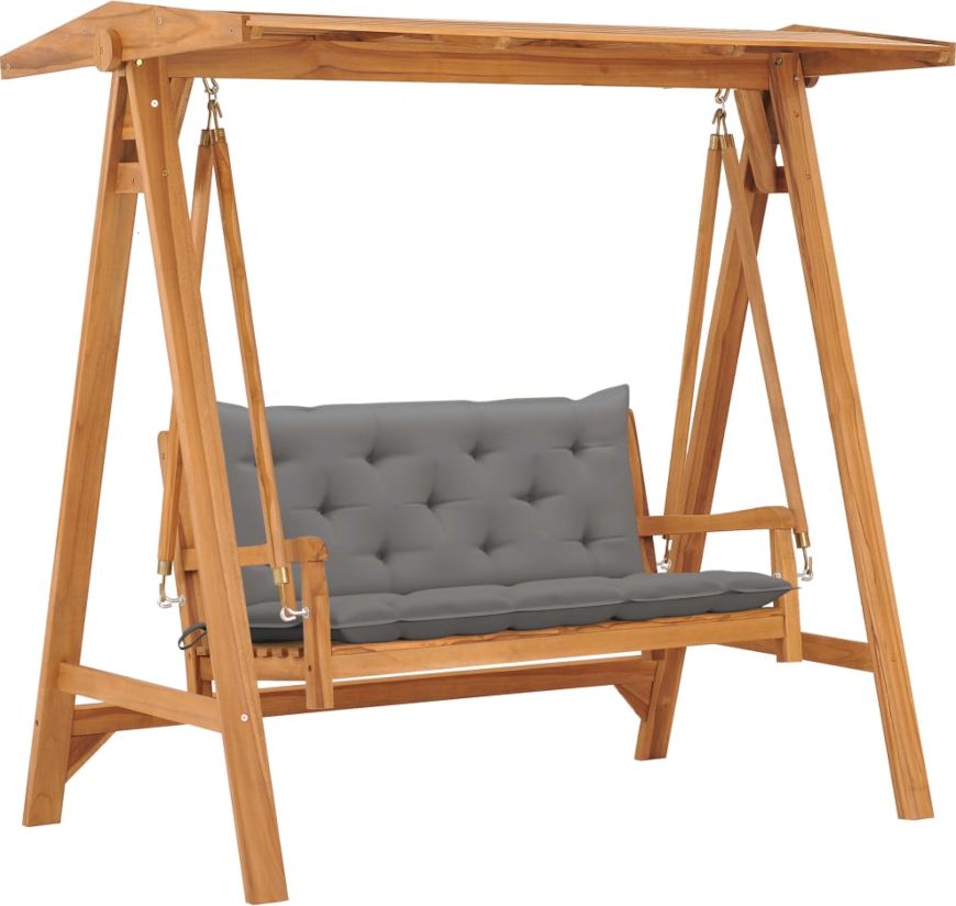 Elior Huśtawka ogrodowa z szarą poduszką - Tifo