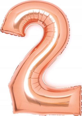 AMSCAN Balon foliowy cyfra 2 różowe złoto 51x66cm 9913217