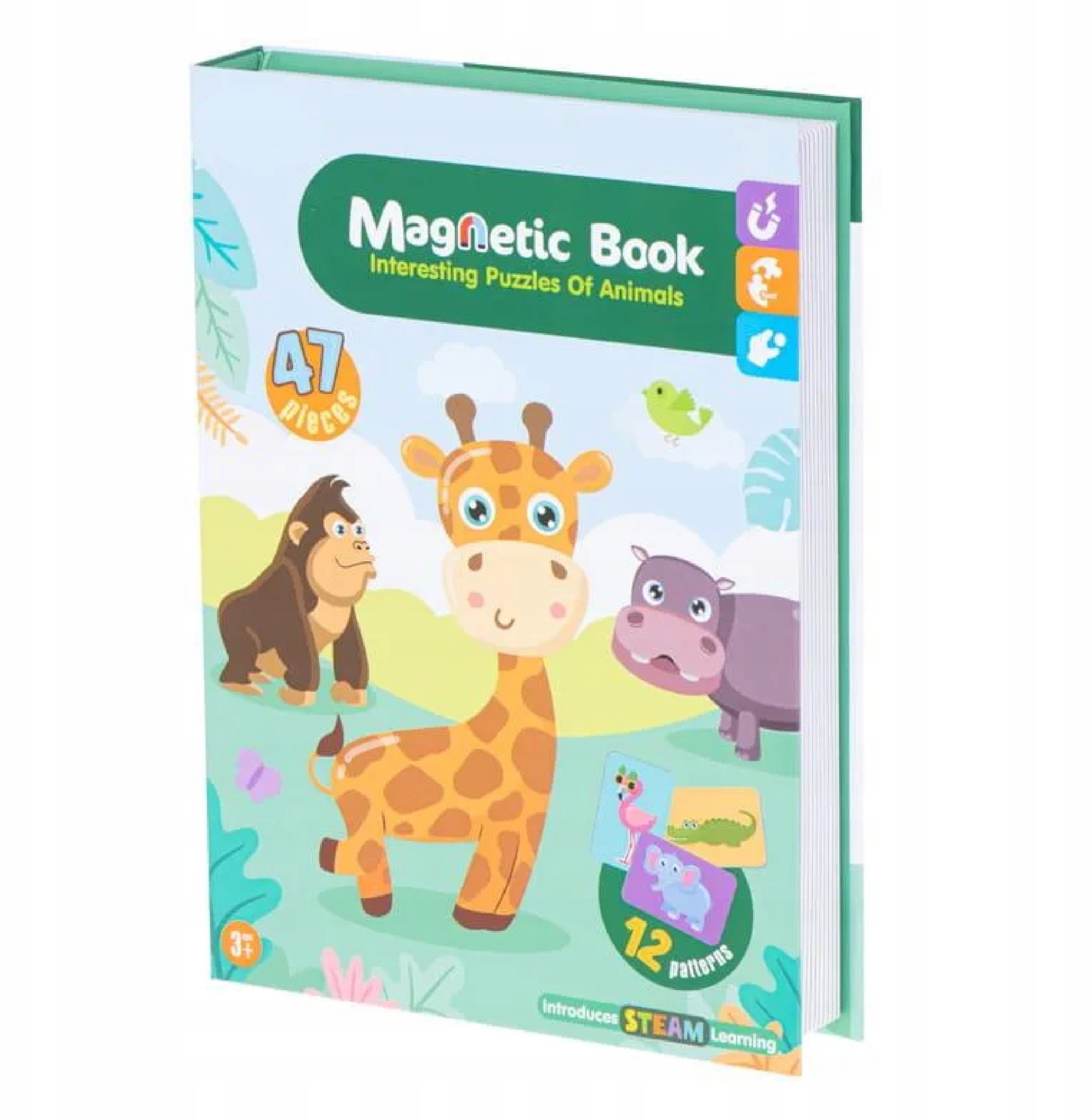 Układanka magnetyczna Montessori zwierzęta puzzle edukacyjne 47 magnesów
