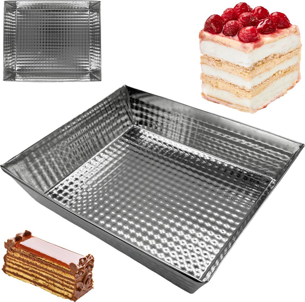 AKMA Tradycyjna Blacha do Pieczenia do Ciasta Prostokątna 28x24cm Blaszka Mała Metalowa