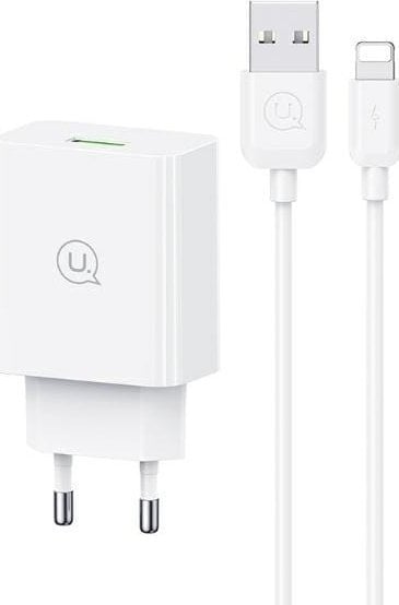 Ładowarka Usams USAMS Ład. siec. 18W + kabel Lightning/ USB-A Fast Charging biały/white series SC SCXLTZ03