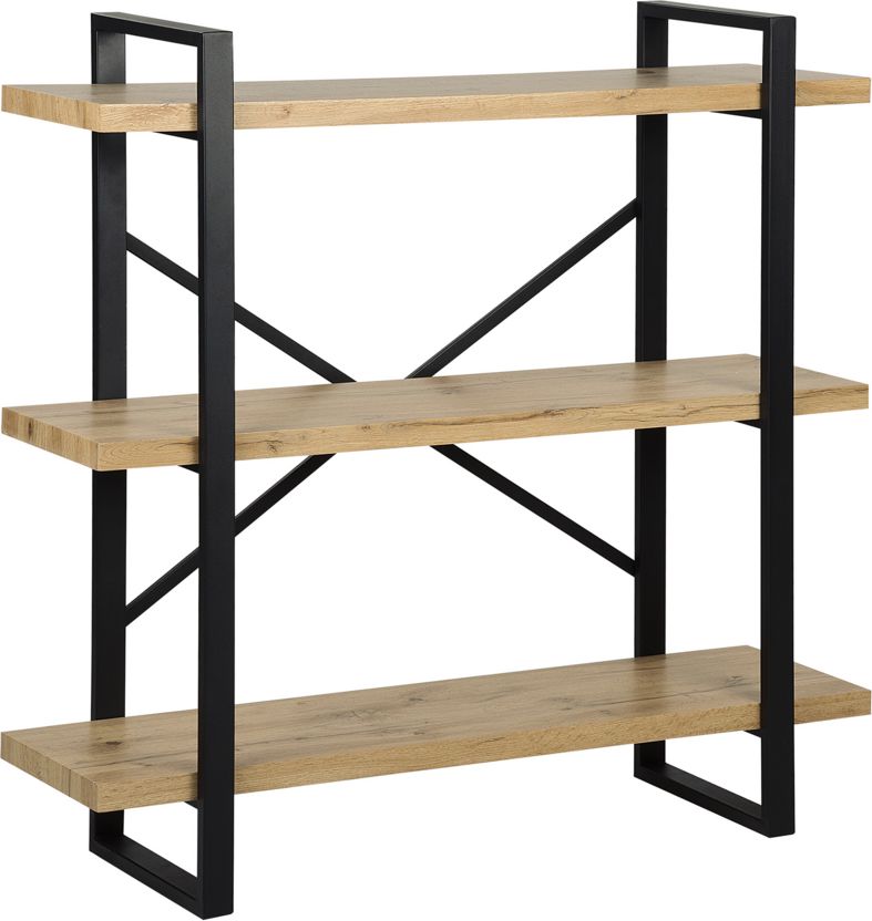 Beliani Regał 3 półki jasne drewno TIMBER