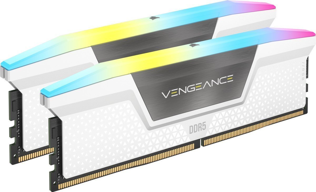 Pamięć Corsair Vengeance RGB, DDR5, 32 GB, 6200MHz, CL36 (CMH32GX5M2B6200C36W)