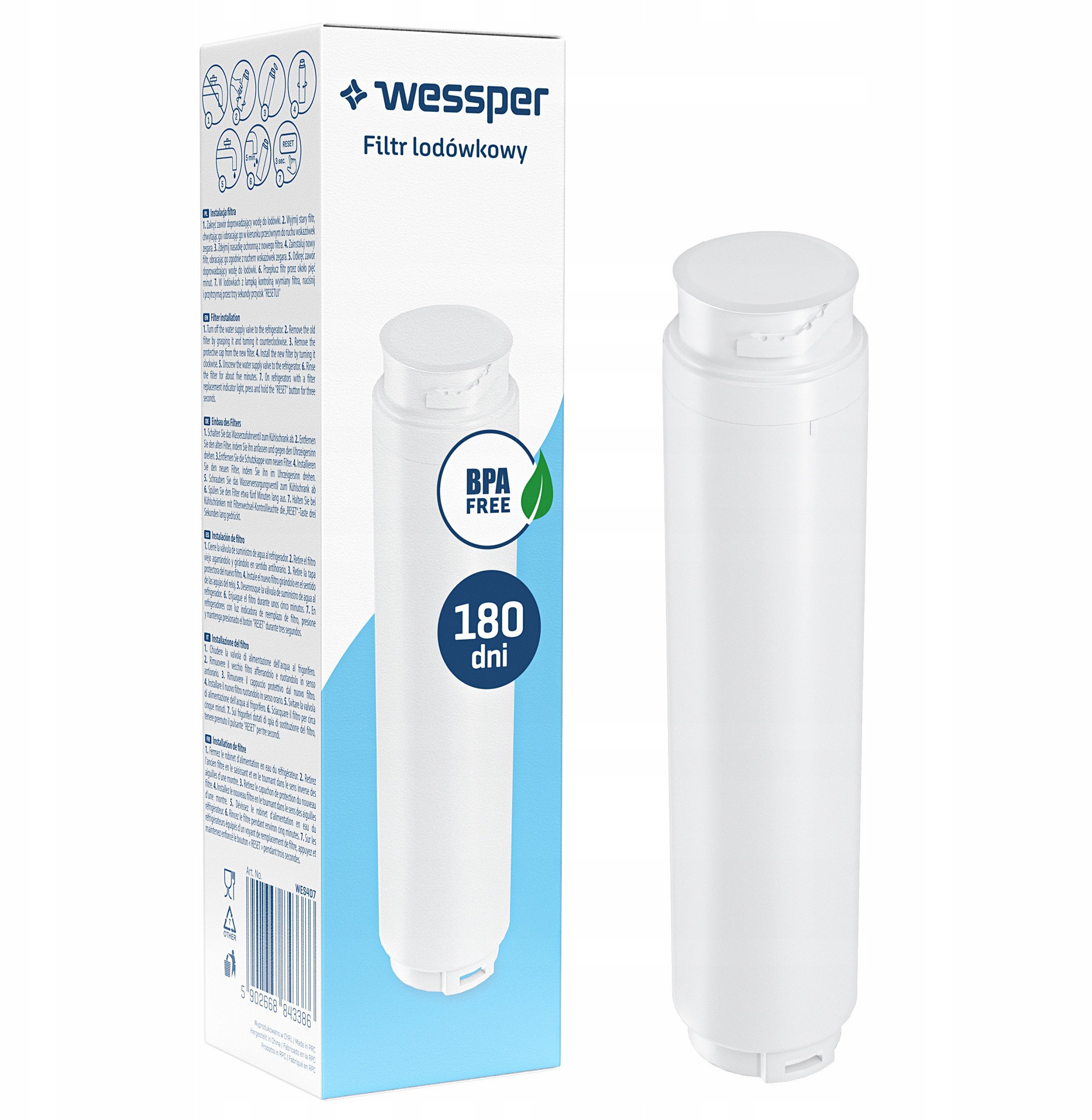 Filtr wody do lodówek Bosch, Siemens (WES407)