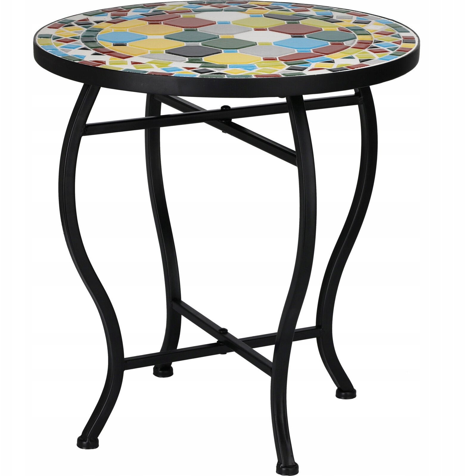 Stolik kawowy na taras z mozaiką, Ø 38 cm