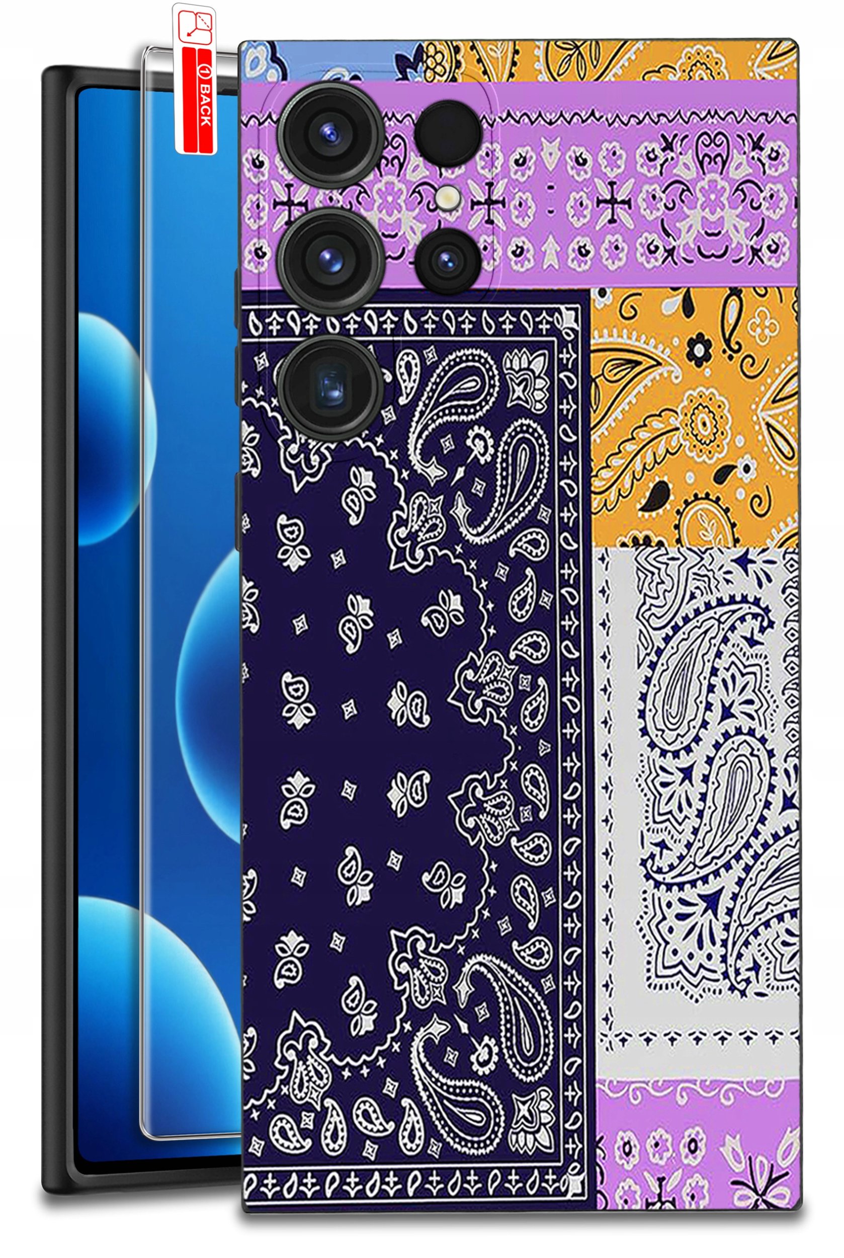 ETUI do Samsung Galaxy S24 Ultra | WZORY | SILIKONOWE MATT CASE + SZKŁO 9H