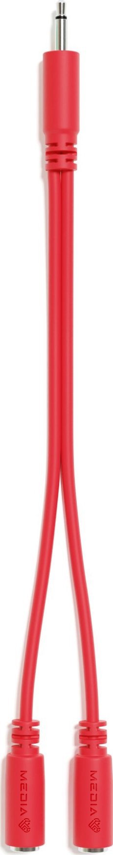 Kabel Medialove Kabel SPLITTER Y prosty Eurorack Patch 3,5mm Mono minijack 1 x 15cm czerwony