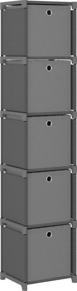 vidaXL Regał z 5 przegrodami, pudełka, szary, 103x30x72,5 cm, tkanina