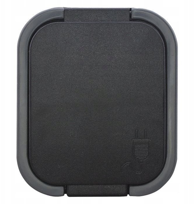 Gniazdo pojedyncze n/t 2P+Z, bryzgoszczelne z klapką B2, IP54, NT-16B2, szary/czarny,OR-OE-7805/GB